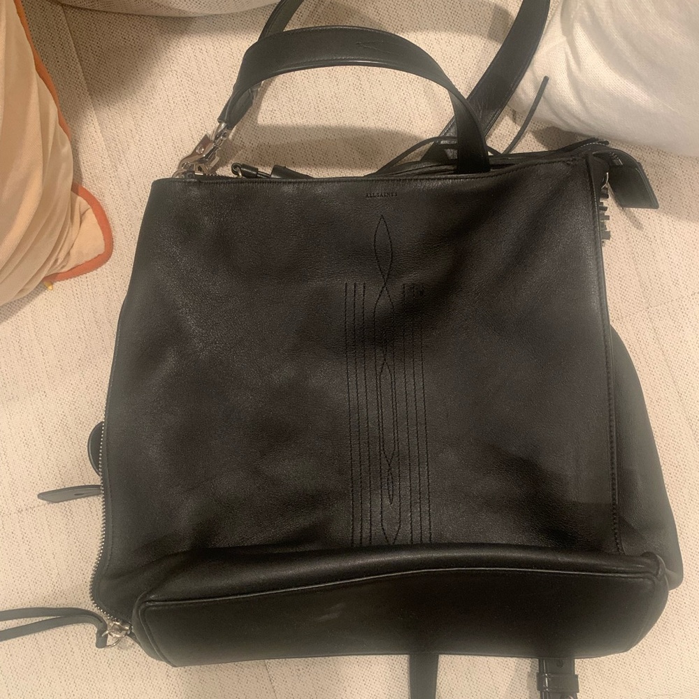 AllSaints Convertible Backpack/bag - black leather